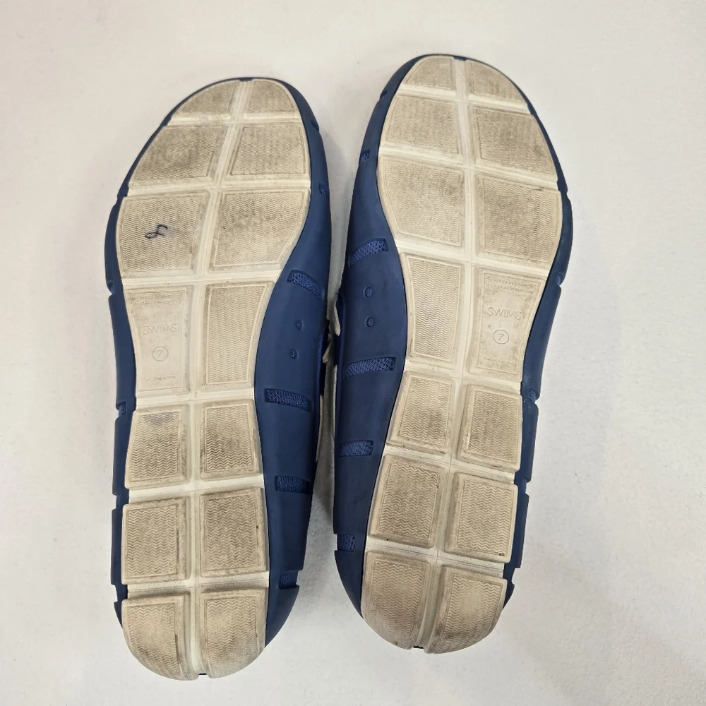 Swims Braided Lace Loafer‎ Men's Size 7 Blue Boat Shoes Water Shoes Slip-On